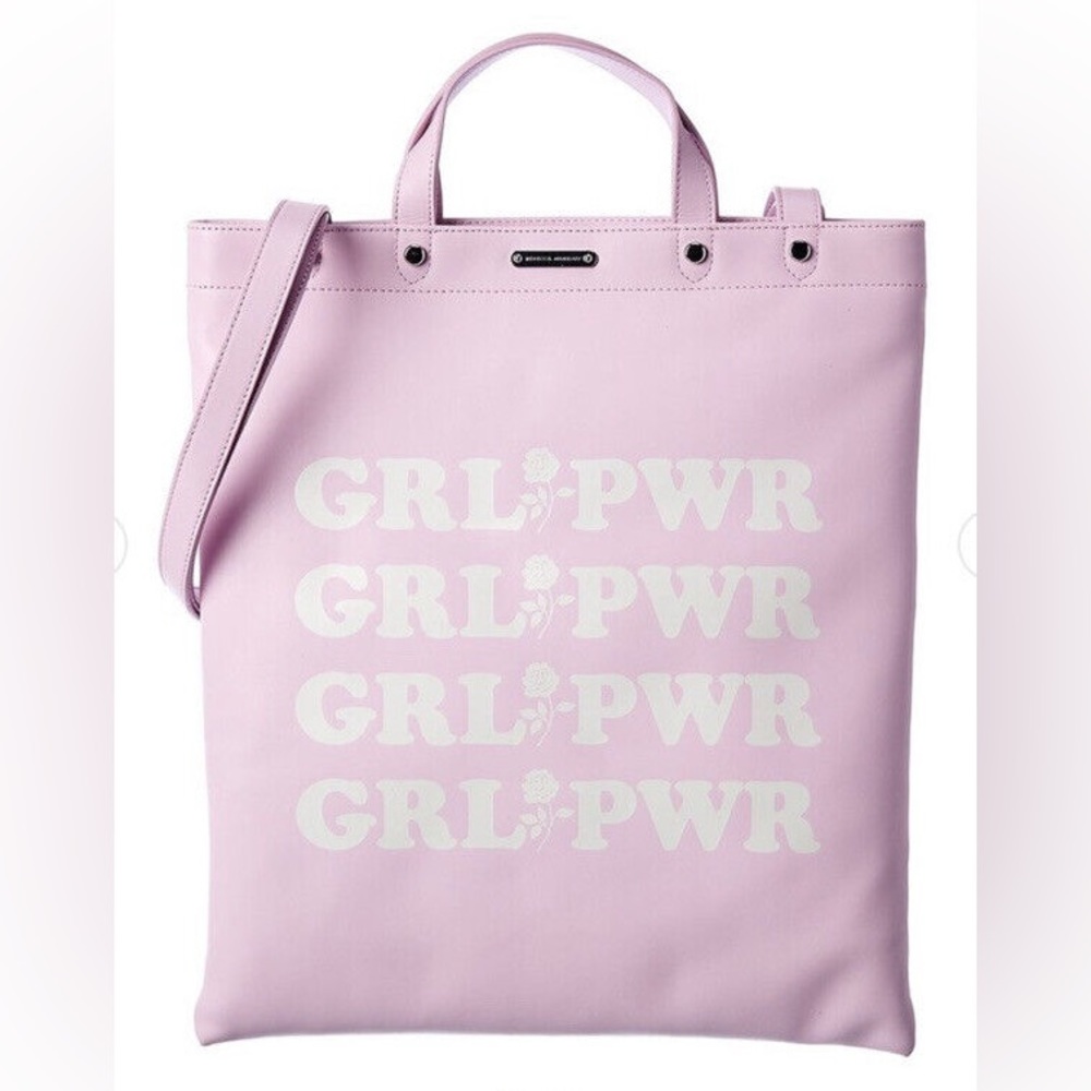 Rebecca Minkoff Girl Power Magazine Leather Tote Bag In Pink